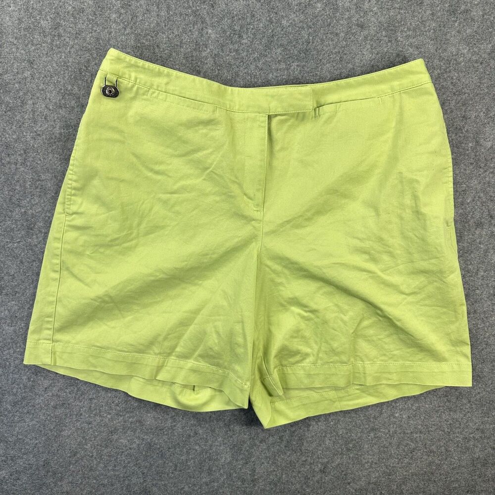 Liz Golf Shorts Womens 14 Green Chino Golf 6 Inseam Classic Twill Casual